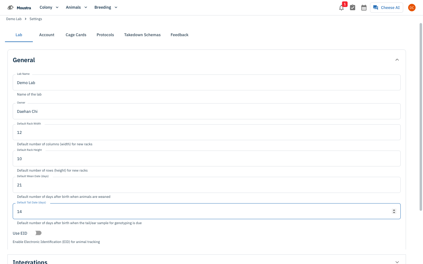 Screenshot for Open Lab Settings