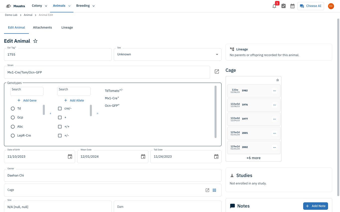 Screenshot for Open the Genotypes panel