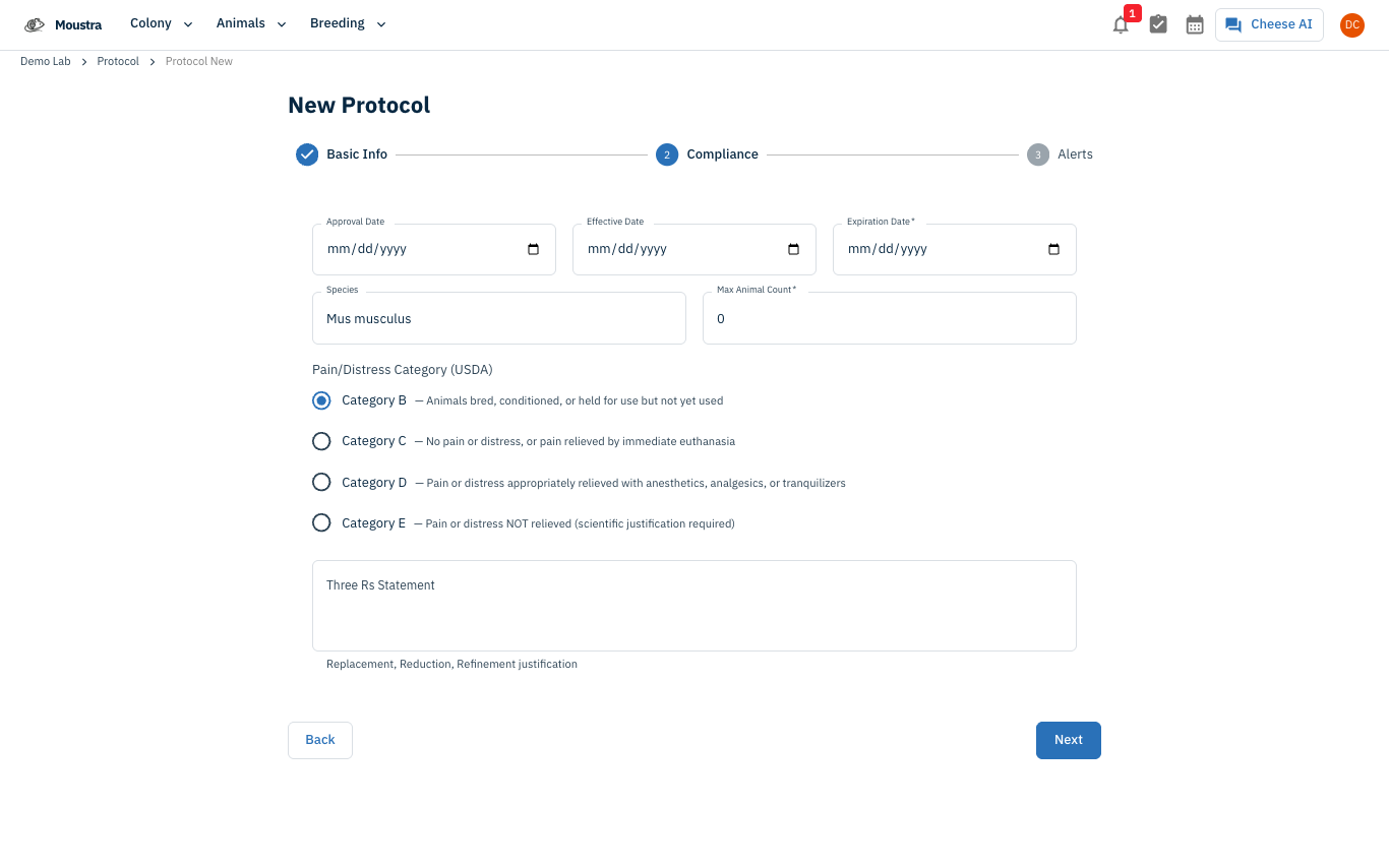 Screenshot for Enter compliance details