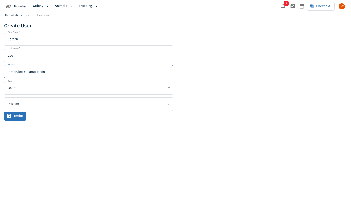 Screenshot for Enter the new member's details