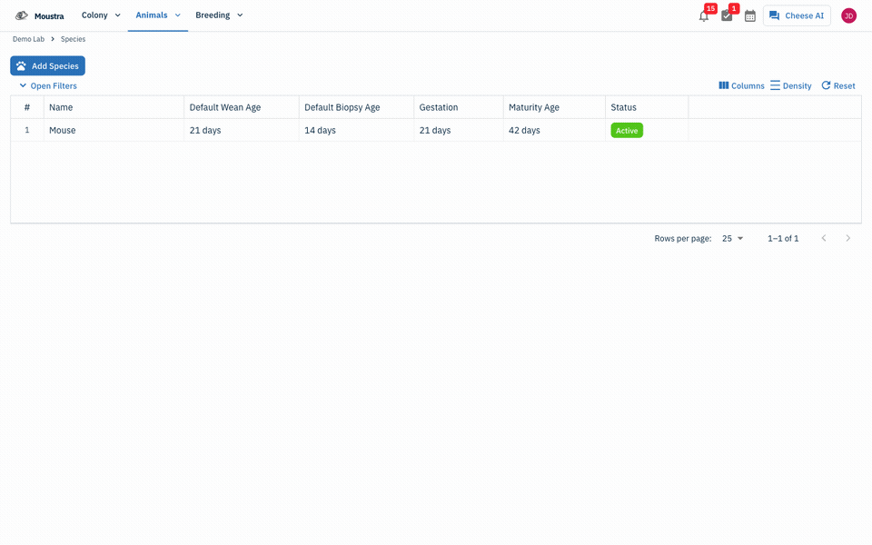 How to Manage Species — full walkthrough