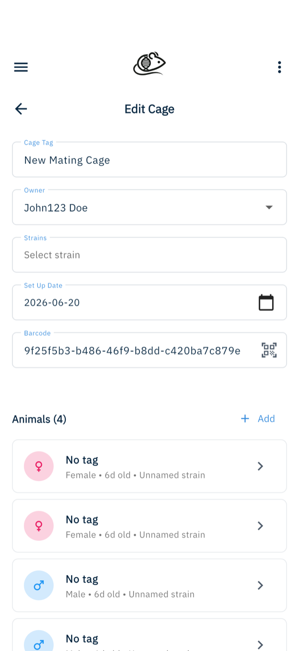 Screenshot for Open a cage and manage animals