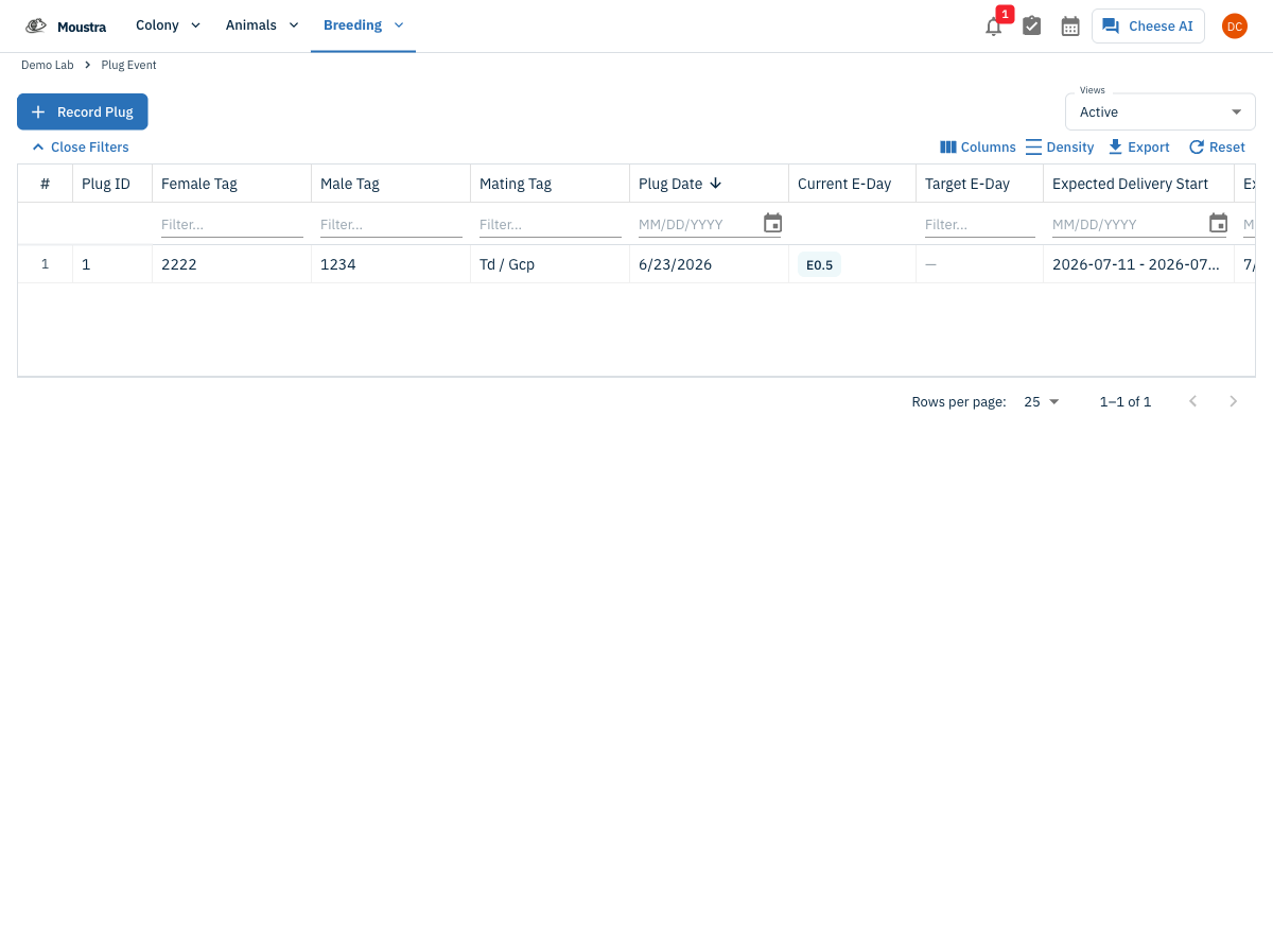 Screenshot for Review the Plug Events list