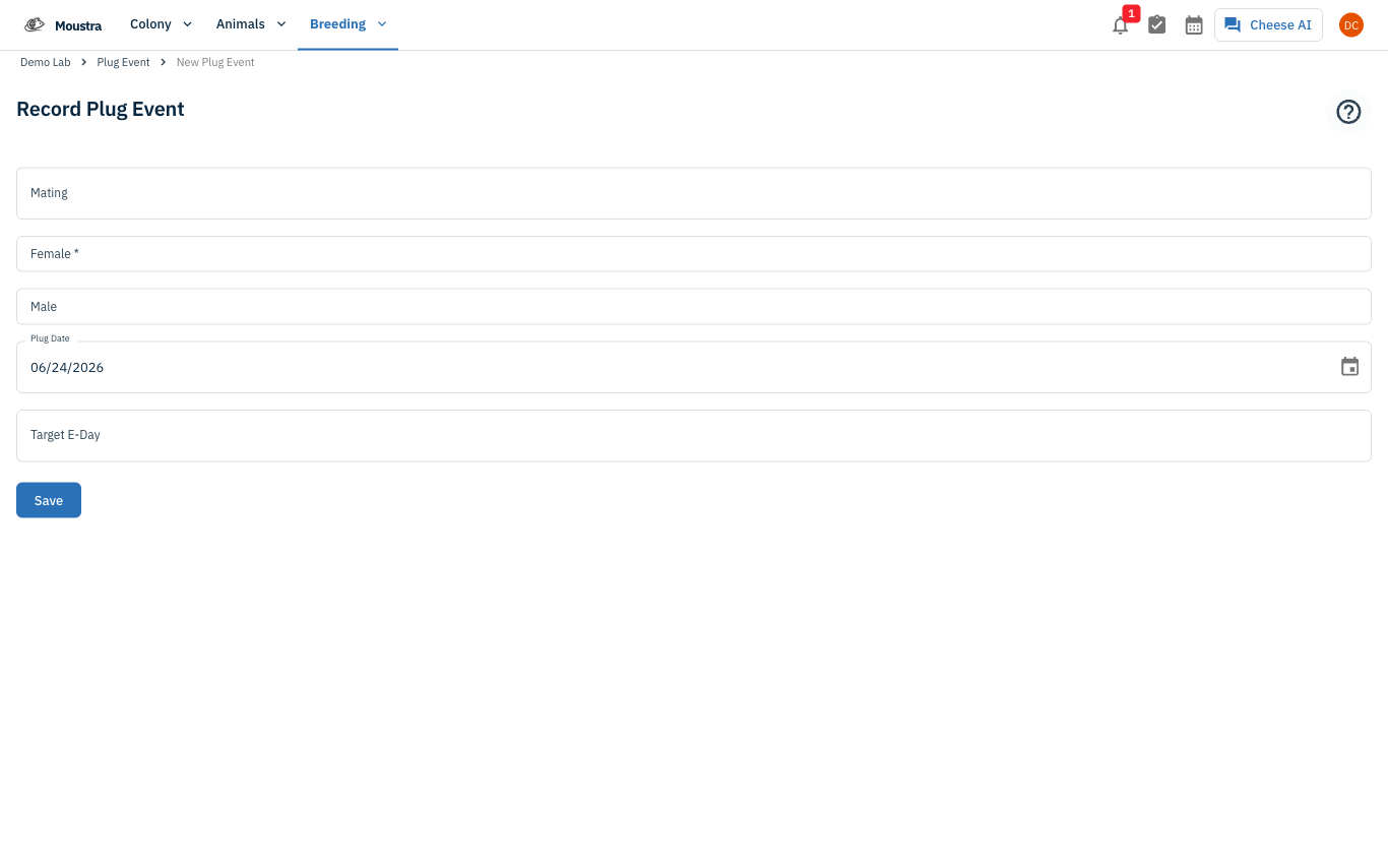 Screenshot for Start a new plug event