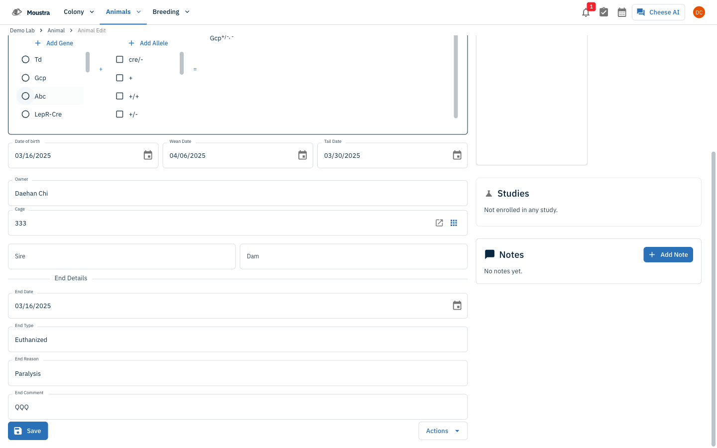 Screenshot for Find the End Details section