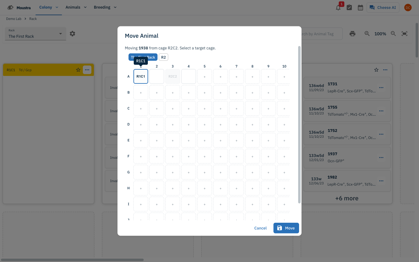 Screenshot for Pick the destination cage