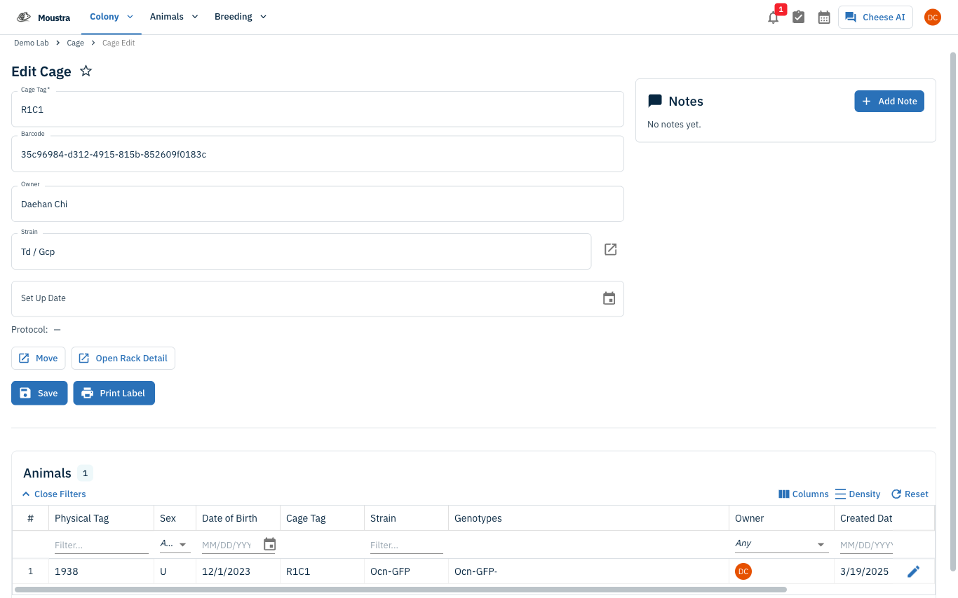 Screenshot for Verify in the destination cage