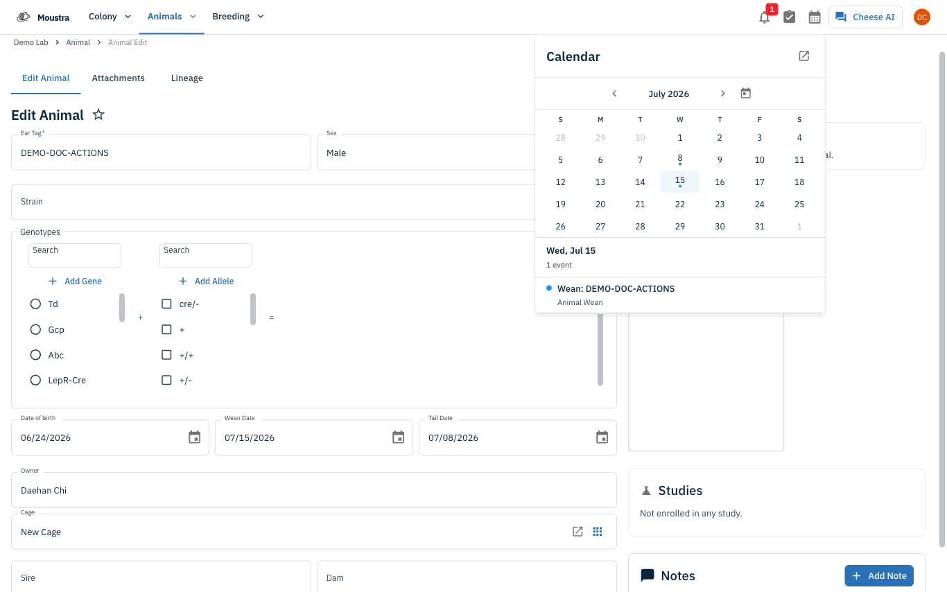 Screenshot for Open the Calendar